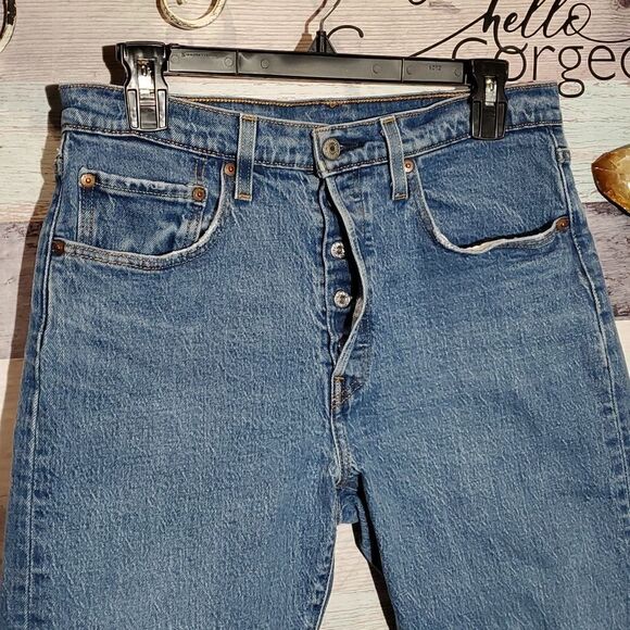 Levi's Men's Button Fly 501 Skinny Big E Denim Jeans - Picture 3 of 11